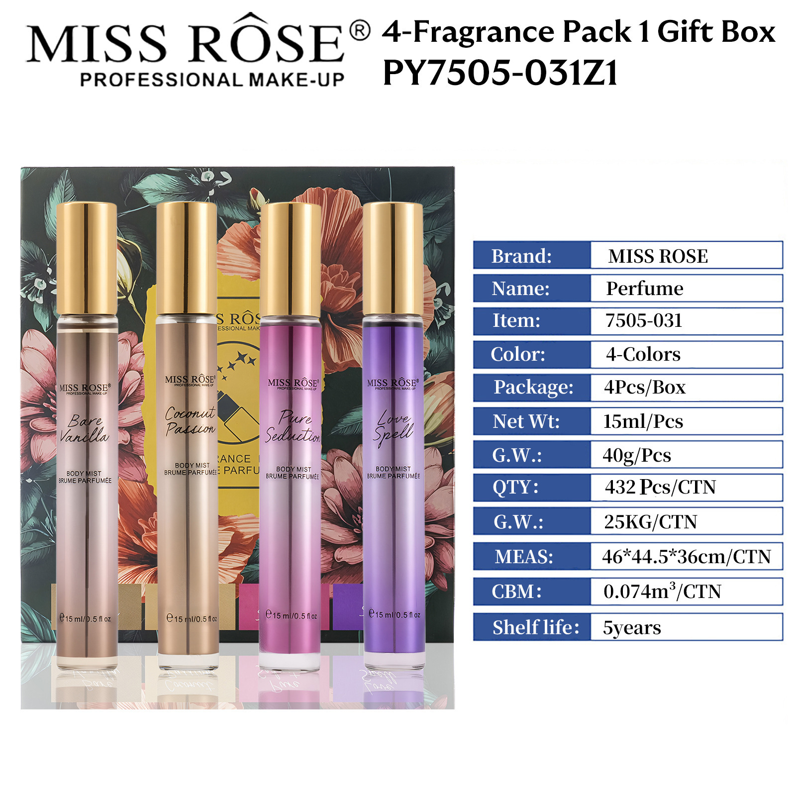 MISS ROSE Unisex Perfume Fruit – обзор и цена Perfume Fragrance Gift Set